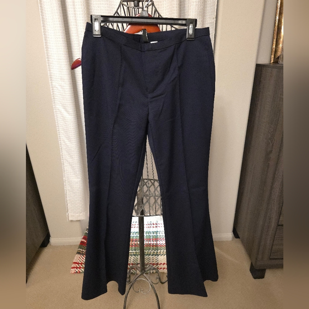 Navy Flared Dress Pants
